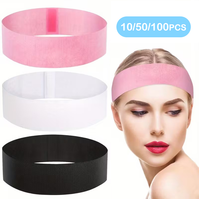 Skincare Pink - 10/50/100pcs Disposable Headbands Spa Salon Facial